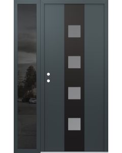 DIAMOND A12 50" X 80" ANTHRACITE/ANTHRACITE FROSTED GLASS PANEL BLACK RHI WITH SIDELITE MIRRORED GLASS