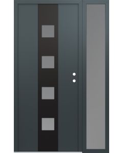 DIAMOND A12 48" X 80" ANTHRACITE/ANTHRACITE FROSTED GLASS PANEL BLACK LHI WITH SIDELITE FROSTED GLASS