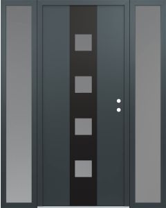 DIAMOND A12 68" X 80" ANTHRACITE/ANTHRACITE FROSTED GLASS PANEL BLACK LHI WITH 2 SIDELITES FROSTED GLASS