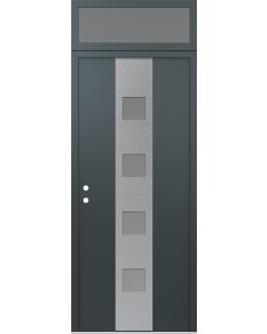 DIAMOND A12 36" X 96" ANTHRACITE/ANTHRACITE FROSTED GLASS PANEL STAINLESS STEEL RHI WITH TRANSOM FROSTED GLASS
