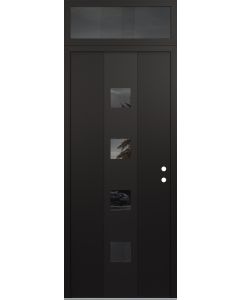 DIAMOND A12 36" X 96" BLACK/BLACK MIRRORED GLASS PANEL BLACK LHI WITH TRANSOM MIRRORED GLASS