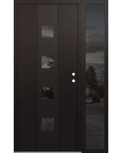 DIAMOND A12 52" X 80" BLACK/BLACK MIRRORED GLASS PANEL BLACK LHI WITH SIDELITE MIRRORED GLASS