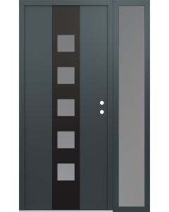 DIAMOND A13 48" X 80" ANTHRACITE/ANTHRACITE FROSTED GLASS PANEL BLACK LHI WITH SIDELITE FROSTED GLASS