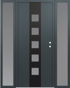 DIAMOND A13 68" X 80" ANTHRACITE/ANTHRACITE FROSTED GLASS PANEL BLACK LHI WITH 2 SIDELITES FROSTED GLASS