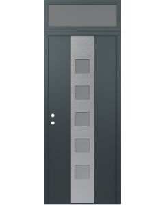 DIAMOND A13 36" X 96" ANTHRACITE/ANTHRACITE FROSTED GLASS PANEL STAINLESS STEEL RHI WITH TRANSOM FROSTED GLASS