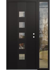 DIAMOND A13 50" X 80" BLACK/BLACK CLEAR GLASS PANEL BLACK LHI WITH SIDELITE CLEAR GLASS