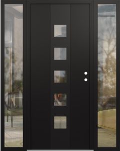 DIAMOND A13 60" X 80" BLACK/BLACK CLEAR GLASS PANEL BLACK LHI WITH 2 SIDELITES CLEAR GLASS