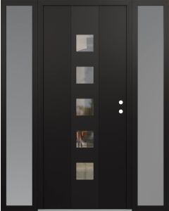 DIAMOND A13 60" X 80" BLACK/BLACK CLEAR GLASS PANEL BLACK LHI WITH 2 SIDELITES FROSTED GLASS