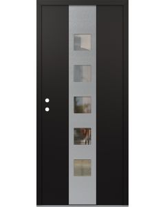 DIAMOND A13 36" X 96" BLACK/BLACK CLEAR GLASS PANEL STAINLESS STEEL RHI