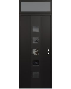 DIAMOND A13 36" X 96" BLACK/BLACK MIRRORED GLASS PANEL BLACK LHI WITH TRANSOM FROSTED GLASS
