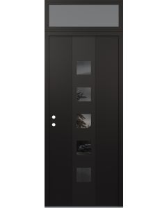 DIAMOND A13 36" X 96" BLACK/BLACK MIRRORED GLASS PANEL BLACK RHI WITH TRANSOM FROSTED GLASS