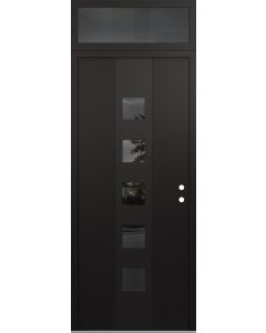 DIAMOND A13 36" X 96" BLACK/BLACK MIRRORED GLASS PANEL BLACK LHI WITH TRANSOM MIRRORED GLASS