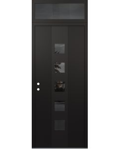 DIAMOND A13 36" X 96" BLACK/BLACK MIRRORED GLASS PANEL BLACK RHI WITH TRANSOM MIRRORED GLASS