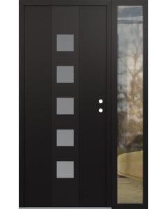 DIAMOND A13 50" X 80" BLACK/WHITE FROSTED GLASS PANEL BLACK LHI WITH SIDELITE CLEAR GLASS