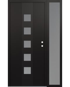 DIAMOND A13 50" X 80" BLACK/WHITE FROSTED GLASS PANEL BLACK LHI WITH SIDELITE FROSTED GLASS
