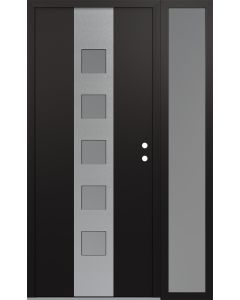 DIAMOND A13 50" X 80" BLACK/WHITE FROSTED GLASS PANEL STAINLESS STEEL LHI WITH SIDELITE FROSTED GLASS