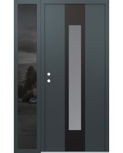 DIAMOND A1 52" X 80" ANTHRACITE/ANTHRACITE FROSTED GLASS PANEL BLACK RHI WITH SIDELITE MIRRORED GLASS