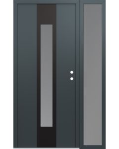 DIAMOND A1 52" X 80" ANTHRACITE/ANTHRACITE FROSTED GLASS PANEL BLACK LHI WITH SIDELITE FROSTED GLASS