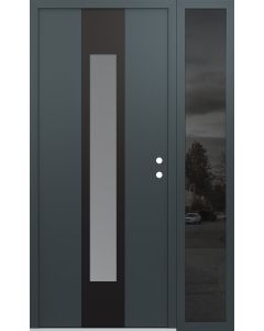 DIAMOND A1 50" X 80" ANTHRACITE/ANTHRACITE FROSTED GLASS PANEL BLACK LHI WITH SIDELITE MIRRORED GLASS