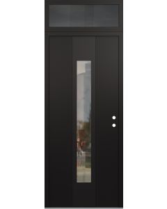 DIAMOND A1 36" X 96" BLACK/BLACK CLEAR GLASS PANEL BLACK LHI WITH TRANSOM MIRRORED GLASS
