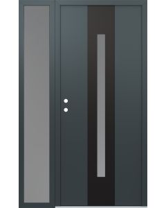 DIAMOND A2 52" X 80" ANTHRACITE/ANTHRACITE FROSTED GLASS PANEL BLACK RHI WITH SIDELITE FROSTED GLASS