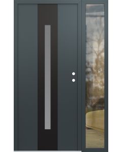 DIAMOND A2 52" X 80" ANTHRACITE/ANTHRACITE FROSTED GLASS PANEL BLACK LHI WITH SIDELITE CLEAR GLASS