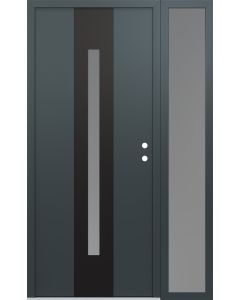 DIAMOND A2 48" X 80" ANTHRACITE/ANTHRACITE FROSTED GLASS PANEL BLACK LHI WITH SIDELITE FROSTED GLASS