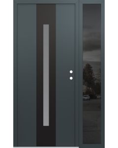 DIAMOND A2 52" X 80" ANTHRACITE/ANTHRACITE FROSTED GLASS PANEL BLACK LHI WITH SIDELITE MIRRORED GLASS