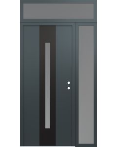 DIAMOND A2 52" X 96" ANTHRACITE/ANTHRACITE FROSTED GLASS PANEL BLACK LHI WITH SIDELITE AND TRANSOM FROSTED GLASS