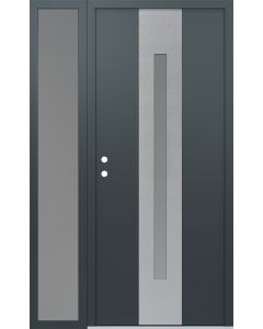 DIAMOND A2 50" X 80" ANTHRACITE/ANTHRACITE FROSTED GLASS PANEL STAINLESS STEEL RHI WITH SIDELITE FROSTED GLASS