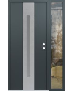 DIAMOND A2 50" X 80" ANTHRACITE/ANTHRACITE FROSTED GLASS PANEL STAINLESS STEEL LHI WITH SIDELITE CLEAR GLASS