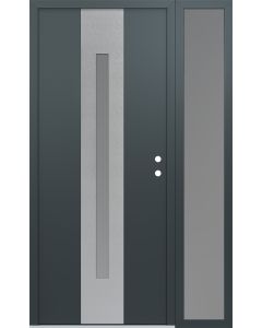 DIAMOND A2 50" X 80" ANTHRACITE/ANTHRACITE FROSTED GLASS PANEL STAINLESS STEEL LHI WITH SIDELITE FROSTED GLASS
