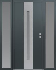 DIAMOND A2 60" X 80" ANTHRACITE/ANTHRACITE FROSTED GLASS PANEL STAINLESS STEEL LHI WITH 2 SIDELITES FROSTED GLASS