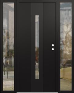 DIAMOND A2 60" X 80" BLACK/BLACK CLEAR GLASS PANEL BLACK LHI WITH 2 SIDELITES CLEAR GLASS