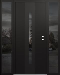 DIAMOND A2 60" X 80" BLACK/BLACK MIRRORED GLASS PANEL BLACK LHI WITH 2 SIDELITES MIRRORED GLASS