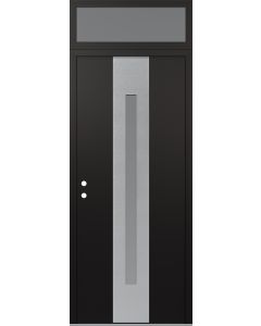 DIAMOND A2 36" X 96" BLACK/WHITE FROSTED GLASS PANEL STAINLESS STEEL RHI WITH TRANSOM FROSTED GLASS