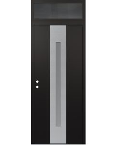 DIAMOND A2 36" X 96" BLACK/WHITE FROSTED GLASS PANEL STAINLESS STEEL RHI WITH TRANSOM MIRRORED GLASS