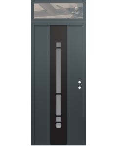 DIAMOND A3 36" X 96" ANTHRACITE/ANTHRACITE FROSTED GLASS PANEL BLACK LHI WITH TRANSOM CLEAR GLASS
