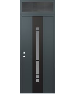DIAMOND A3 36" X 96" ANTHRACITE/ANTHRACITE FROSTED GLASS PANEL BLACK RHI WITH TRANSOM MIRRORED GLASS