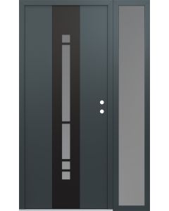 DIAMOND A3 52" X 80" ANTHRACITE/ANTHRACITE FROSTED GLASS PANEL BLACK LHI WITH SIDELITE FROSTED GLASS