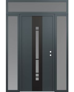 DIAMOND A3 64" X 96" ANTHRACITE/ANTHRACITE FROSTED GLASS PANEL BLACK LHI WITH 2 SIDELITES AND TRANSOM FROSTED GLASS