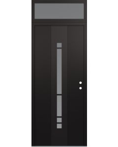 DIAMOND A3 36" X 96" BLACK/WHITE FROSTED GLASS PANEL BLACK LHI WITH TRANSOM FROSTED GLASS