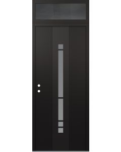 DIAMOND A3 36" X 96" BLACK/WHITE FROSTED GLASS PANEL BLACK RHI WITH TRANSOM MIRRORED GLASS
