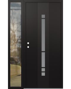 DIAMOND A3 50" X 80" BLACK/WHITE FROSTED GLASS PANEL BLACK RHI WITH SIDELITE CLEAR GLASS