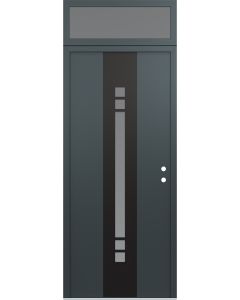 DIAMOND A4 36" X 96" ANTHRACITE/ANTHRACITE FROSTED GLASS PANEL BLACK LHI WITH TRANSOM FROSTED GLASS