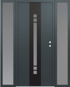 DIAMOND A4 64" X 80" ANTHRACITE/ANTHRACITE FROSTED GLASS PANEL BLACK LHI WITH 2 SIDELITES FROSTED GLASS