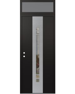 DIAMOND A4 36" X 96" BLACK/BLACK CLEAR GLASS PANEL STAINLESS STEEL RHI WITH TRANSOM FROSTED GLASS