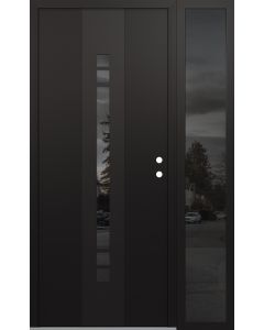 DIAMOND A4 52" X 80" BLACK/BLACK MIRRORED GLASS PANEL BLACK LHI WITH SIDELITE MIRRORED GLASS