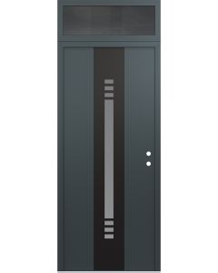 DIAMOND A5 36" X 96" ANTHRACITE/ANTHRACITE FROSTED GLASS PANEL BLACK LHI WITH TRANSOM MIRRORED GLASS