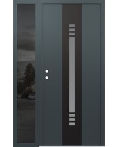 DIAMOND A5 50" X 80" ANTHRACITE/ANTHRACITE FROSTED GLASS PANEL BLACK RHI WITH SIDELITE MIRRORED GLASS